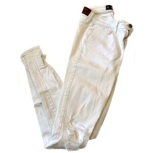 Hollister white, low rise super-skinny, classic stretch jeans size 0